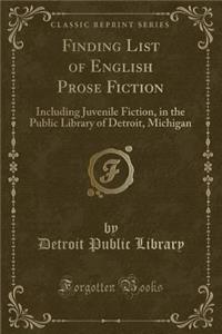 Finding List of English Prose Fiction