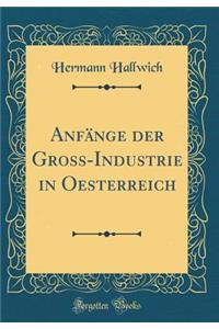 Anfï¿½nge Der Gross-Industrie in Oesterreich (Classic Reprint)