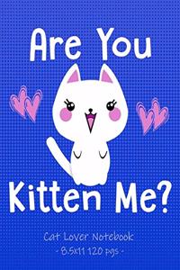 ARE YOU KITTEN ME Cat Lover Notebook