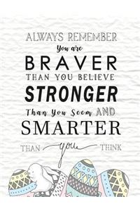 Always Remember You're Braver Than You Believe Stronger Than You Seem and Smarter Than You Think