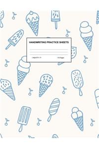 Handwriting Practice Sheets: Cute Blank Lined Paper Notebook for Writing Exercise and Cursive Worksheets - Perfect Workbook for Preschool, Kindergarten, 1st, 2nd, 3rd and 4th Gr