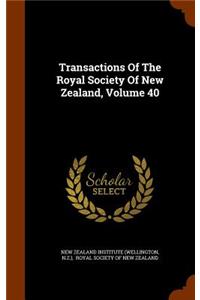 Transactions of the Royal Society of New Zealand, Volume 40