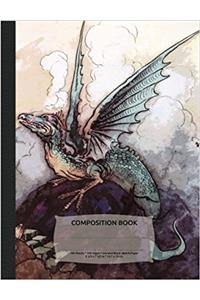 Dragon Fantasy Composition Notebook: Unruled Blank Sketch Paper
