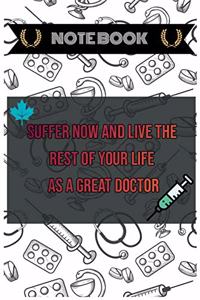 suffer now and live the rest of your life as a great doctor