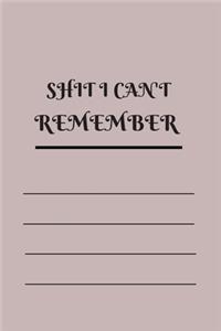 Shit I Can't Remember