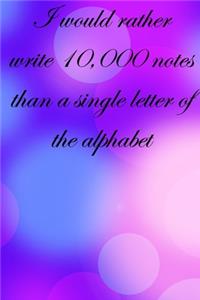 I would rather write 10,000 no single letter of the alphabet
