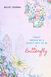 Butterfly Dotted Bullet Grid Journal, Dot Grid Notebook-200 pages - 8x10 inch (20.32 x 25.4 cm)