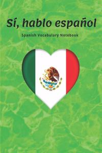 Spanish Vocabulary Notebook