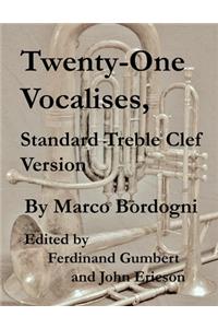 Twenty-One Vocalises, Standard Treble Clef Version