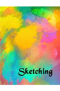 Sketching: Abstract Art - Blank Paper Sketchbook / Notebook for Drawing, Writing for Kids and Adults