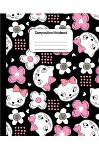 Composition Notebook - Female Cat with Ribbons