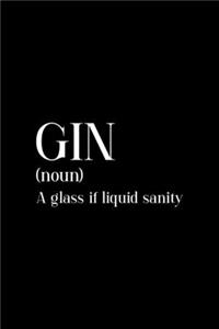 Gin (Noun) A Glass Of Liquid Sanity