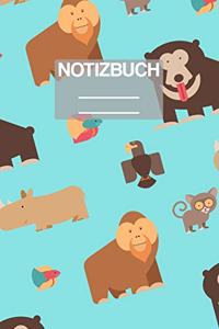 Notizbuch A5 Muster Suesse Tiere Baby Gorilla Adler Monkey