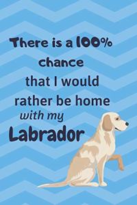 There is a 100% chance that I would rather be home with my Labrador