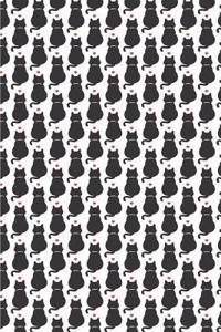 Cat Pattern - Cats from Behind with Hearts: Blank Lined Notebook for Cat Lovers and Pet Owners