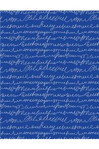 My Big Fat Bullet Journal Scribbly Handwriting White on Blue: Jumbo Sized Dot Style Bullet Journal Notebook - 300 Plus Numbered Pages with 300 Dot Grid Pages, 6 Index Pages and 2 Key Pages in Large 8.5 X 11 Size