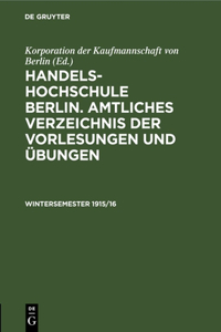 Wintersemester 1915/16