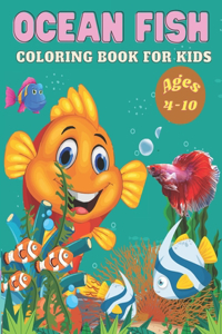 Ocean Fish Coloring Book for Kids Ages 4-10