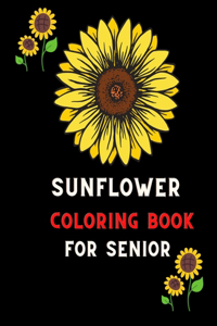 Sunflower coloring book for senior