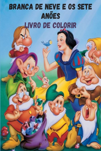 Livro de colorir Branca de neve e sete anões