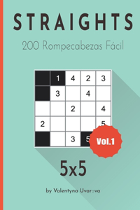 Straights: 200 Rompecabezas Fácil 5x5 vol. 1