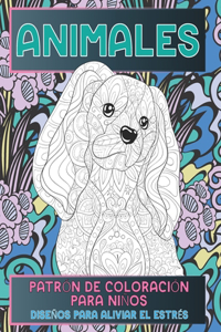 Patrón de coloración para niños - Diseños para aliviar el estrés - Animales