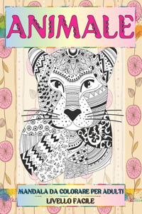 Mandala da colorare per adulti - Livello facile - Animale