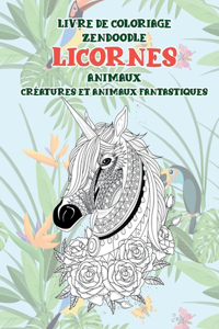 Livre de coloriage Zendoodle - Créatures et animaux fantastiques - Animaux - Licornes