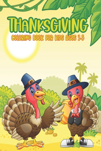 Thanksgiving Coloring Book For Kids Ages 3-5