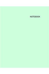 Notebook: Unlined/Unruled/Plain Journal Notebook (8 x 10) - 200 Pages (100 Sheets) - Pastel: Mint Cover - White Paper