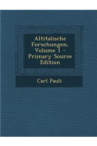Altitalische Forschungen, Volume 1