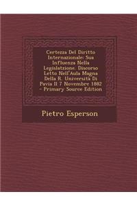 Certezza del Diritto Internazionale