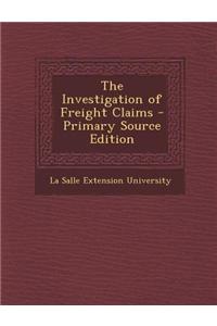 The Investigation of Freight Claims