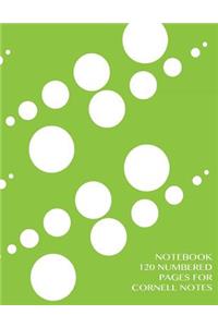 Notebook 120 numbered pages for Cornell Notes