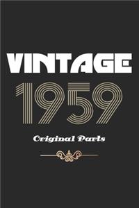 Retro Birthday - Vintage 1959 Notebook Original Parts Gift