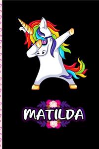 Matilda - Dabbing Unicorn personalized named Notebook