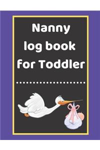 Nanny log book for Toddler