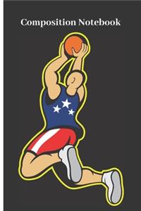 Composition Notebook - Retro Basketball Illustration