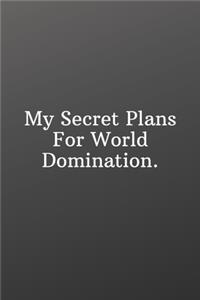 My Secret Plans For World Domination.