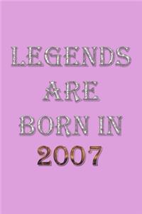 Legends Are Born In 2007 Notebook