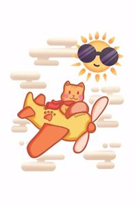 Funny Cat Pilot Notebook