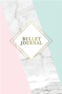 Bullet Journal: Marble + Gold Trendy Journal - 120-Page 1/4 Inch Dot Grid Notebook- 6 X 9 Marble & Gold Perfect Bound Softcover