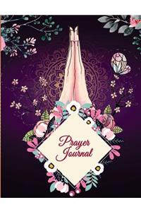 Prayer Journal: Prayer Art Floral, Bible Study Journal, Prayer Log, a Christian Notebook Large Print Bible 8.5