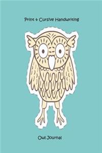 Print & Cursive Handwriting Owl Journal