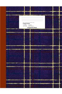 Retro Lumberjack Flannel Pattern Theme College Ruled Composition Book