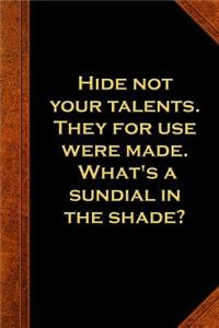 2019 Weekly Planner Ben Franklin Quote Hide Talents Vintage Style