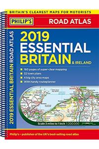 Philips 2019 Essential Road Atlas Britain and Ireland  Spiral A4: (Spiral binding) (Philips Road Atlas)