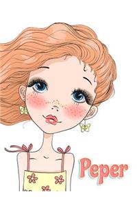 Peper: 365 Lined Pages Yearly Journal, Diary, Notebook, Personalized Book with Name, Christmas, Birthday, Friendship Gifts for Girls, Teens and Women, 8 1/2 X 11
