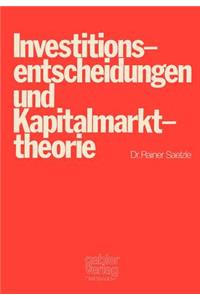 Investitionsentscheidungen Und Kapitalmarkttheorie