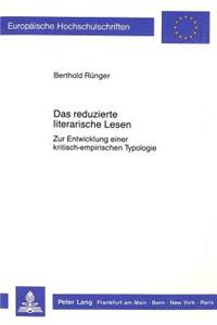 Das Reduzierte Literarische Lesen